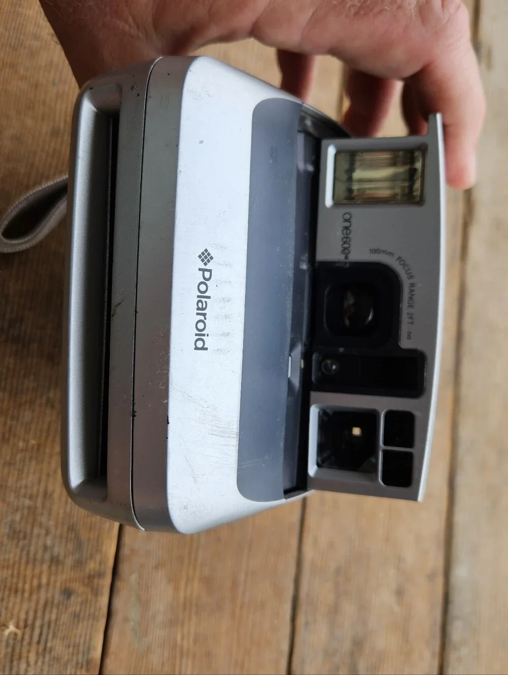 Polaroid One 600 Folding Instant Film Camera - Silver -